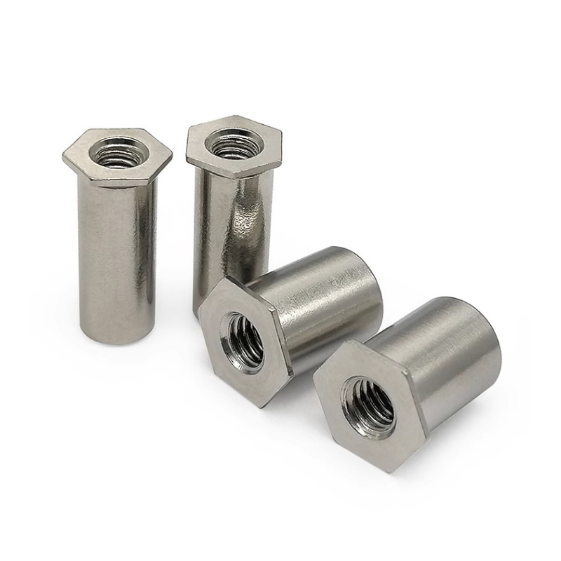 Coluna de porca de rebite hexagonal de aço inoxidável endurecido