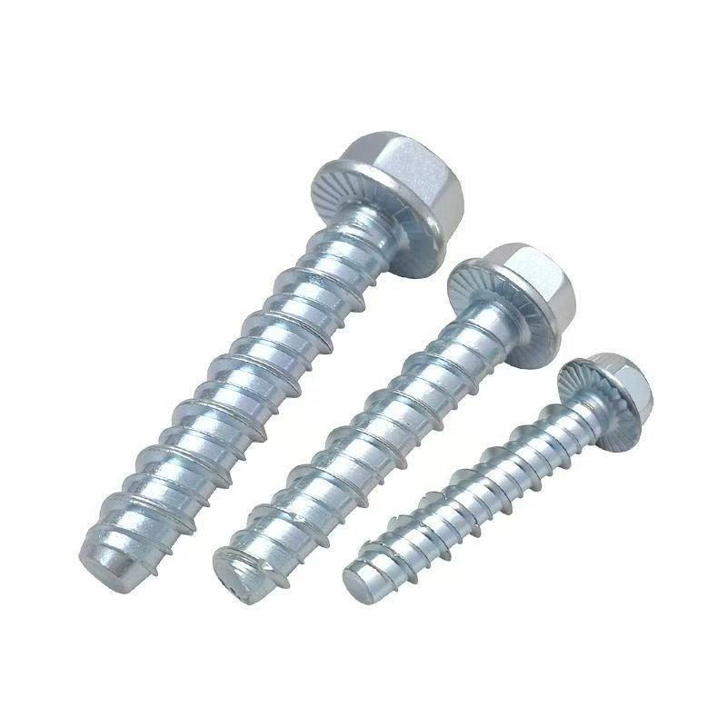 Parafuso de ancoragem de concreto autocortante com cabeça de flange hexagonal