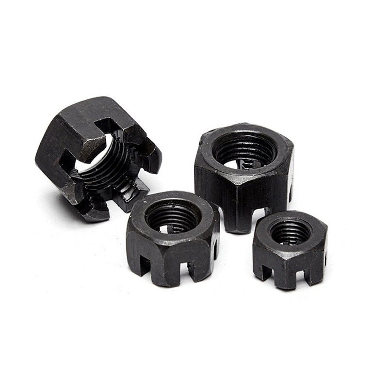 Porca castelo com fenda hexagonal