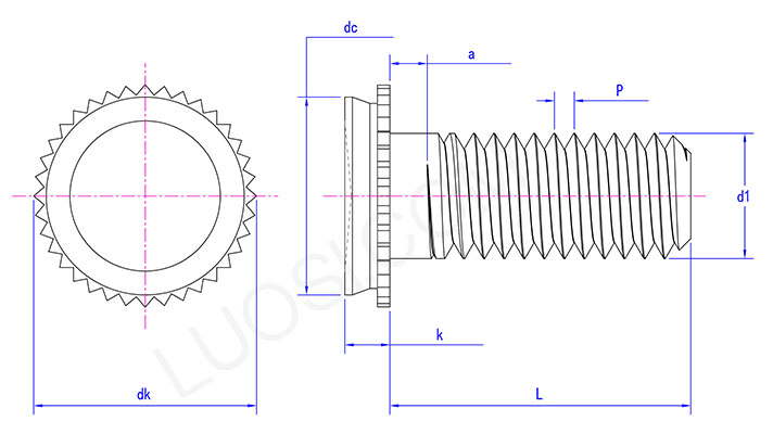 Carbon Steel Concealed Head Threaded Studs