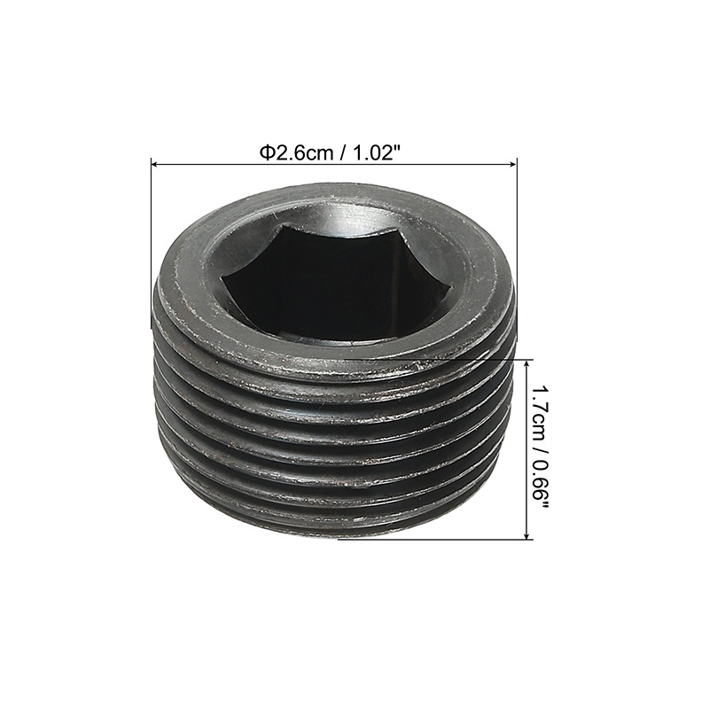 NPT Macho Interno Hex Thread Tomada de Plugue de Tubo