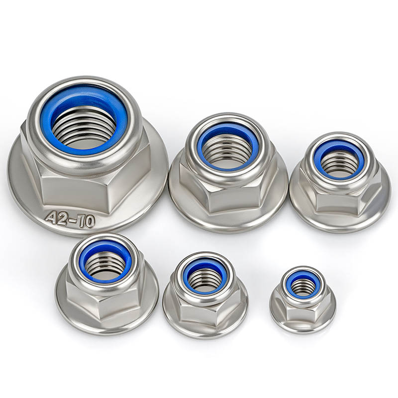 Porca de travamento de nylon com flange