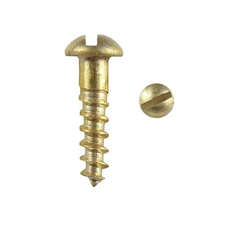 Parafusos de cabeça redonda para madeira com fenda em bronze de silicone
