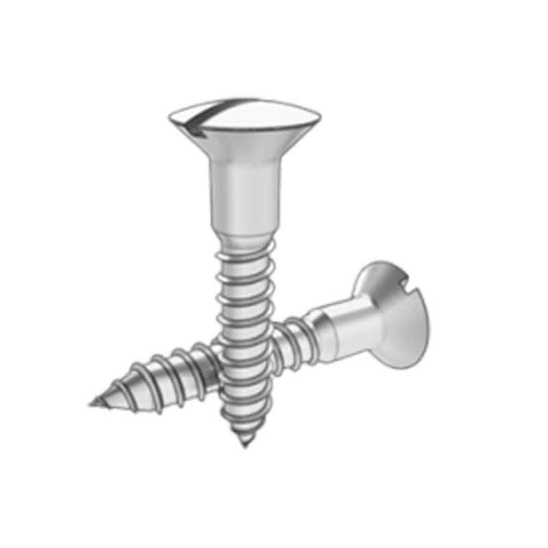 Parafuso de madeira com cabeça escareada elevada e ranhurada